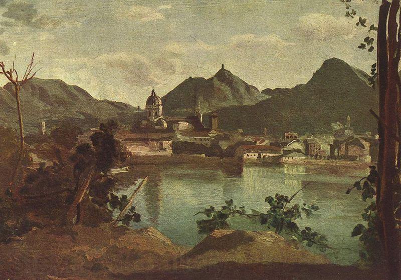Jean-Baptiste Camille Corot Stadt und See von Como Norge oil painting art